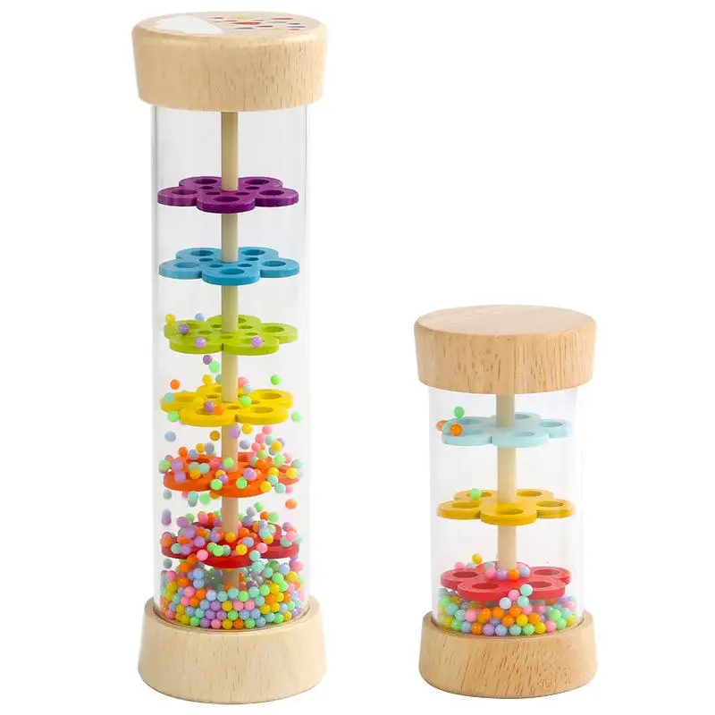 Rain Sound Tube Simulator Toy Rainbow Hourglass Sand Bell Educational Music Class Puzzle Half Discussion Instrument Kids Gift (the Product Has Two Sizes To Choose : 1 Small Size Or 1 Large Size), Valentine's Day Gift, Fidget Toys