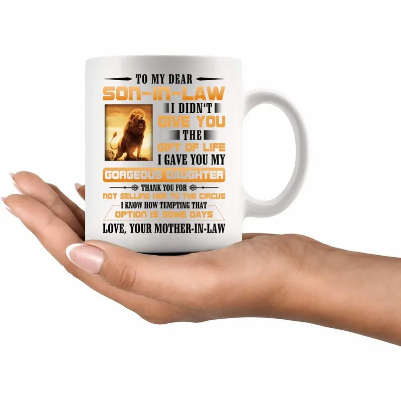 11oz Mug, 1 Count To My Son in Law Funny Letter   Heat Resistance Coffee Mug with Handle, Birthday Anniversary Wedding Gift for Son in Law 0