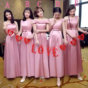 Sister Group Gaun Pengiring Pengantin Baru Malam MM Gemuk Sederhana dan Elegan Satin Kelas Atas Rok Wanita Gaun Pengiring Pengantin