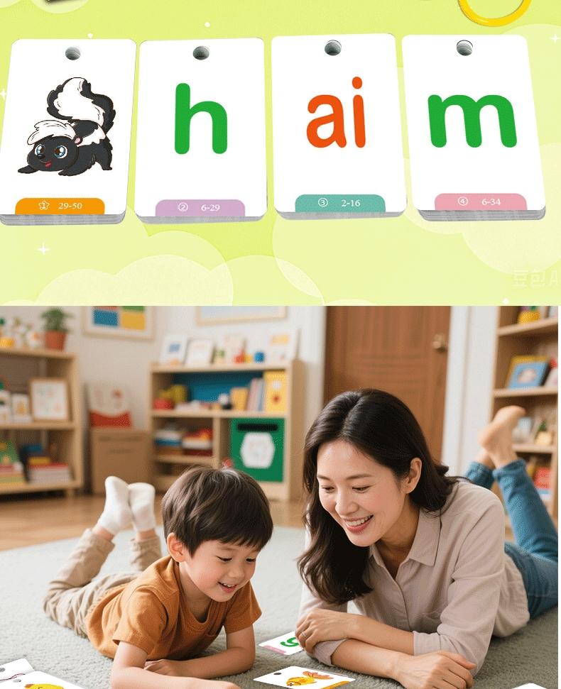 BabyTopic 129Pcs Phonics English Flash Card CVC Words Vowel Consonant ...