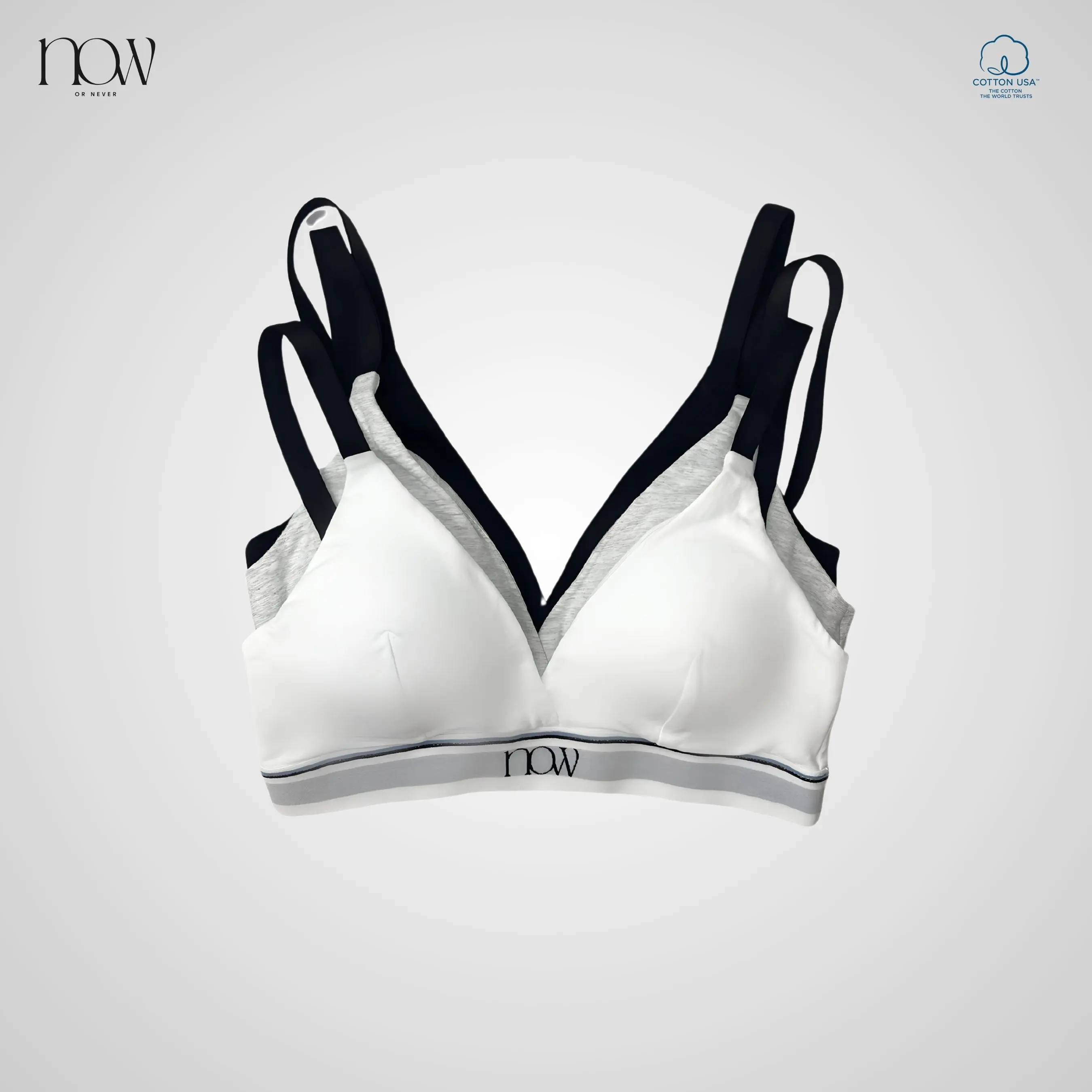 COMBO 3 áo Bra thời trang nữ cotton USA - NOW Wear thấm hút tốt độ bền cao Voi Women