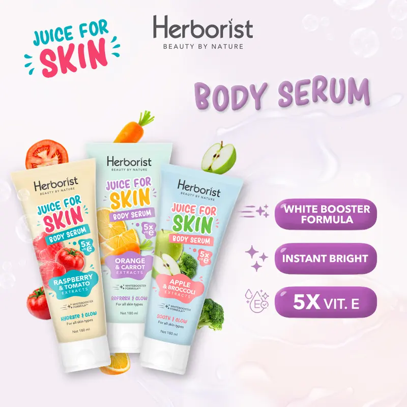[FYC] Herborist Juice For Skin Body Serum / Body Scrub / Face Scrub All Variant 180ml (isi 3 pcs) 6