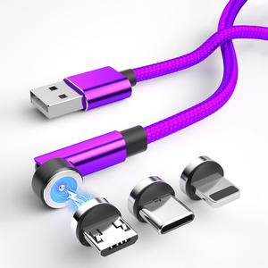 3 In 1 USB A Magnetic Charging Cable, Rotating Magnetic Charging Braided Cable, Multifunctional Data Cable For Phone Tablet