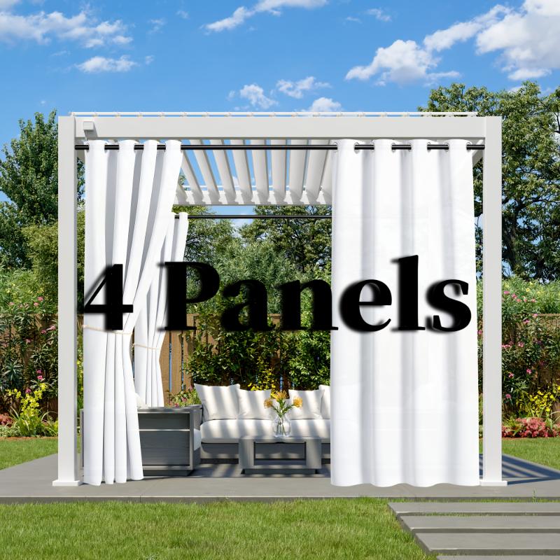 Product Introduction of 4 Pieces Waterproof Privacy Curtains - Light-filtering Outdoor Curtains With Rings For Porches, Gazebos, Pergolas, And Backyards 27