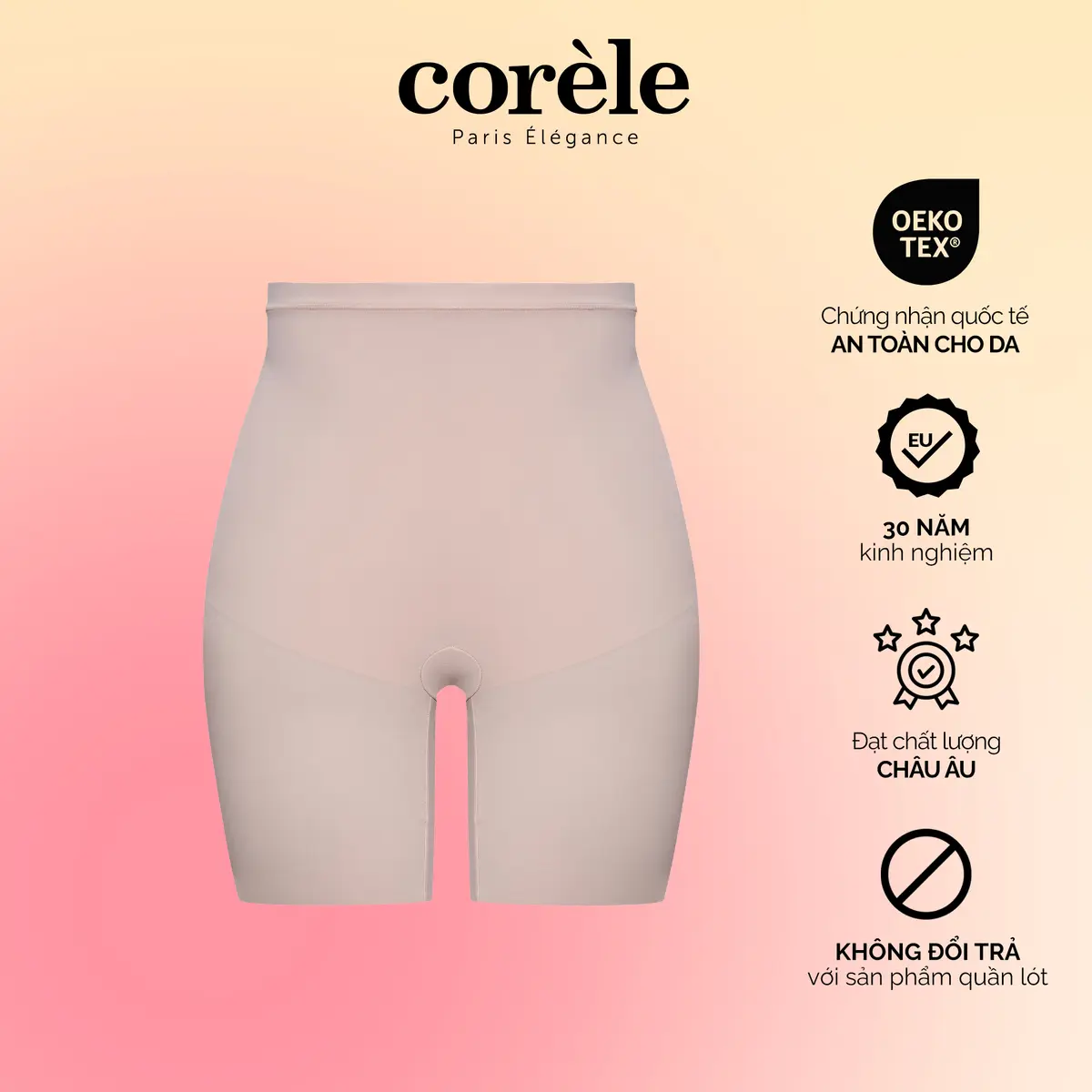 Quần định hình Corèle, thon gọn eo, lưng vừa thoải mái, chuẩn an toàn quốc tế OEKO-TEX từ Corèle Pháp - 04134A Nữ Women  Thun