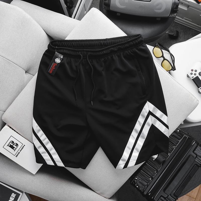 Big size - Quần short thun nam thời trang phối  sọc viền lớn form bigsize <130kg