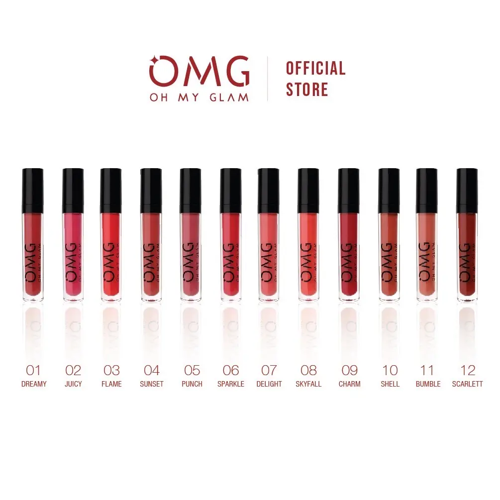 OMG Oh My Glam Lip Make Up Indonesia / Lipstick Matte Kiss Cream Tint Gloss Liner Plumper / Kosmetik Bibir