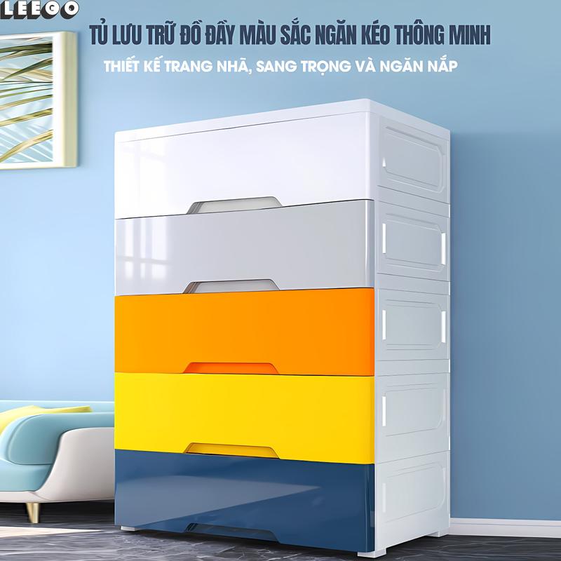 【Giao hàng trong vòng 12 giờ LEEGO Tủ đựng đồ đa năng lớn với nhiều tầng bằng nhựa - Phù hợp cho việc sắp xếp đồ cho cả trẻ sơ sinh và người lớn trong phòng ngủ gia đình.