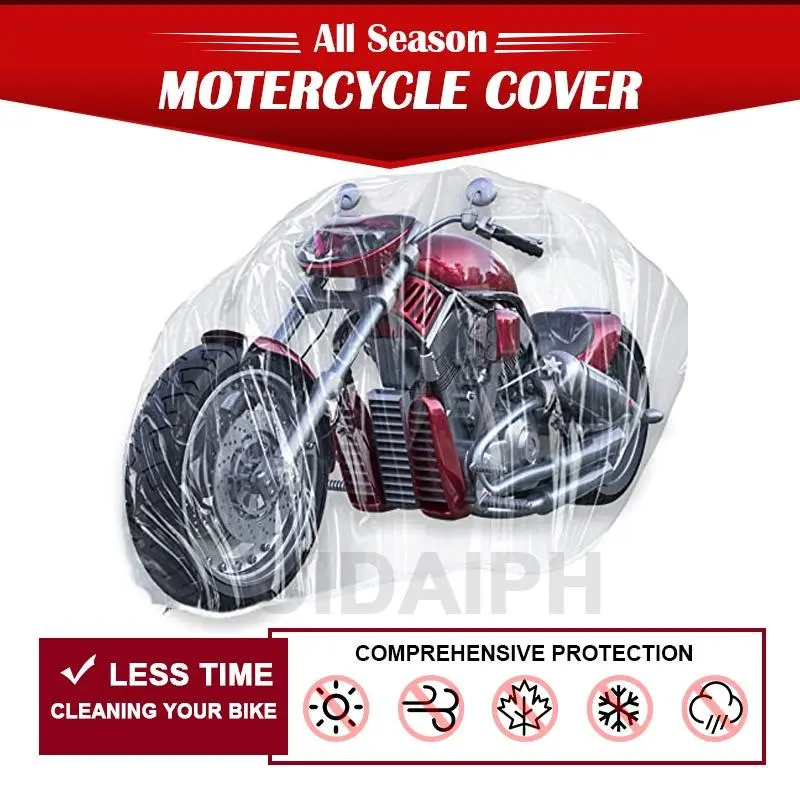 Transparent plastic motorcycle cover waterproof protection, dust protection, outdoor rain cover
