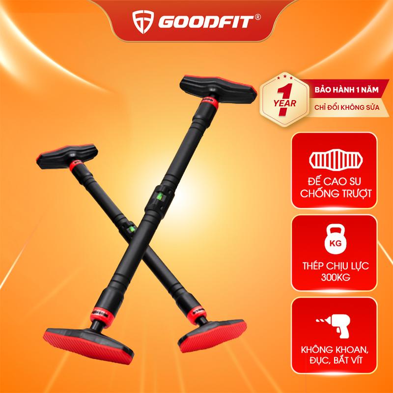 Thanh xà đơn gắn cửa, xà đơn treo tường GoodFit chịu lực 200kg, chốt khóa chống trượt tập luyện tại nhà GF201PU
