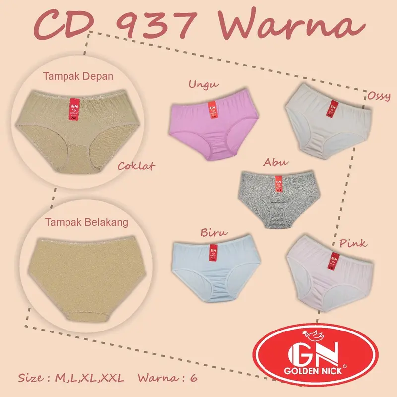 Set 3Pcs GOLDEN NICK 937 939 - Celana Dalam Wanita Set 3Pcs - CD Cewek Terlaris - Pakaian Dalam Wanita | Gudang Daleman Katun 2