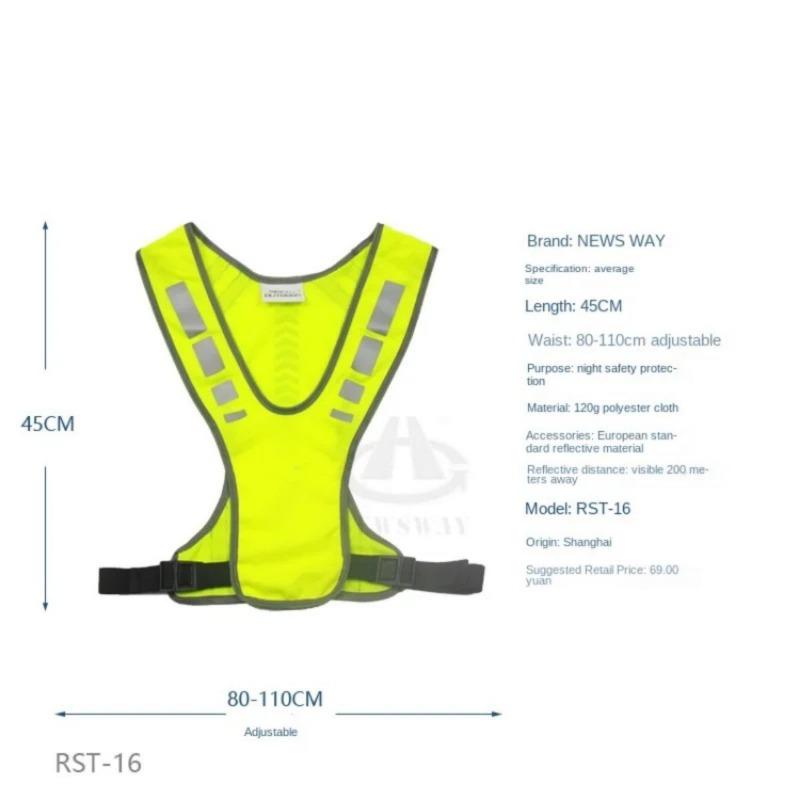 Cycling Reflective Vest High Visibility Safe Jacket for Night Riding Running Jogging Cycling Motorcycle Outdoor Sports Waistcoat 5