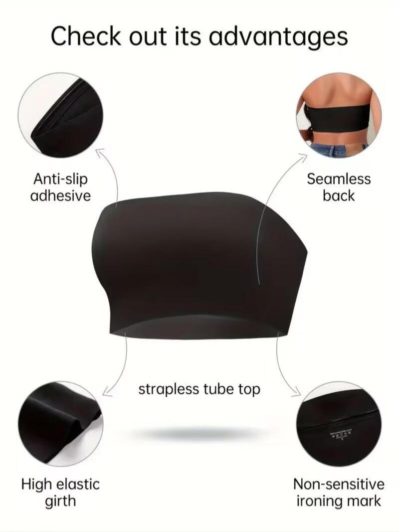 Product Introduction of Women's Solid Wireless Strapless Bandeau Bra, Soft Comfortable Breathable Bra, Women's Lingerie for All Seasons 9
