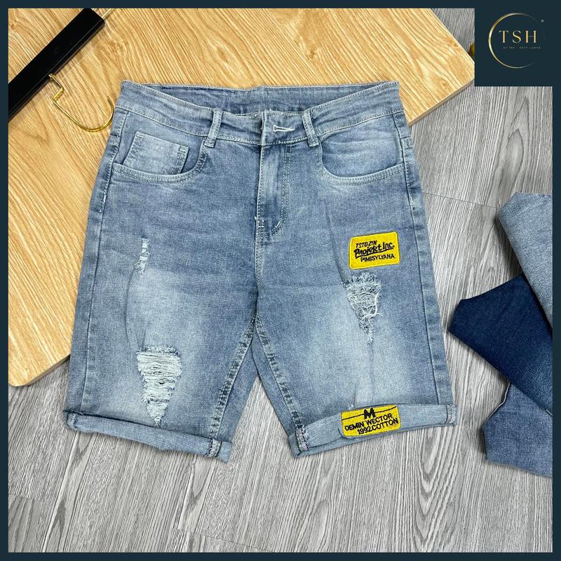 TSH - Mã Số 4 Quần short jean nam cao cấp mẫu xanh lai săn sẵn mẫu mới chất liệu jean bò co giãn nhẹ chi tiết hình thêu HÌNH THẬT TỰ CHỤP Menswear Pants Có Túi