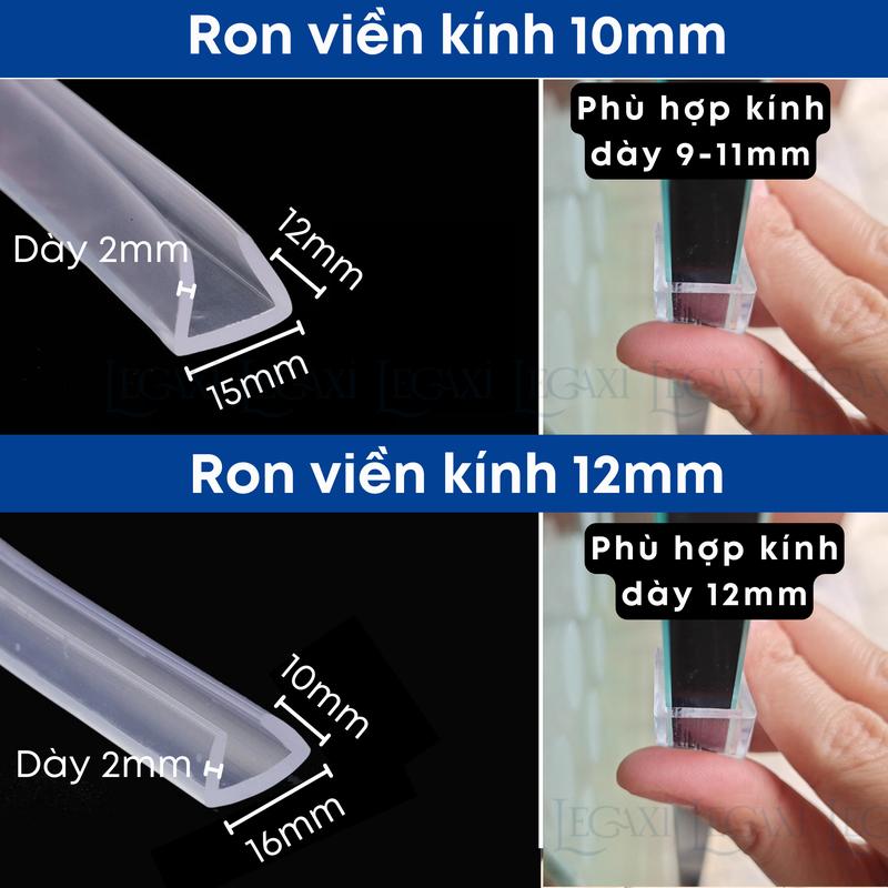 Dây viền cạnh kính, ron dán cửa kính cường lực chống va đập chữ C bọc cạnh bàn, gương, hồ cá, kệ, tủ Legaxi 4