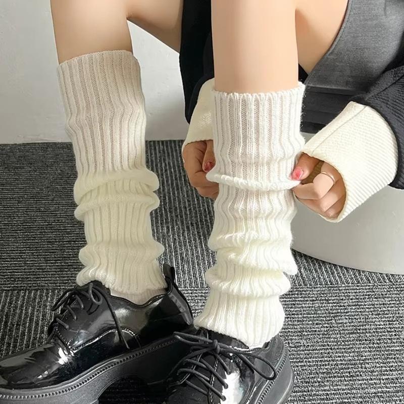 Bọc Chân Dệt Kim Lolita, 1 Đôi, Có Kích Thước 40 / 50 / 70cm, Màu Trắng Và Đen, Vớ Đan, Mũ Bọc Bốt, Quần Legging Ấm Áp, Thích Hợp Cho Mùa Thu Và Mùa Đông, Hàng Mới Về 0