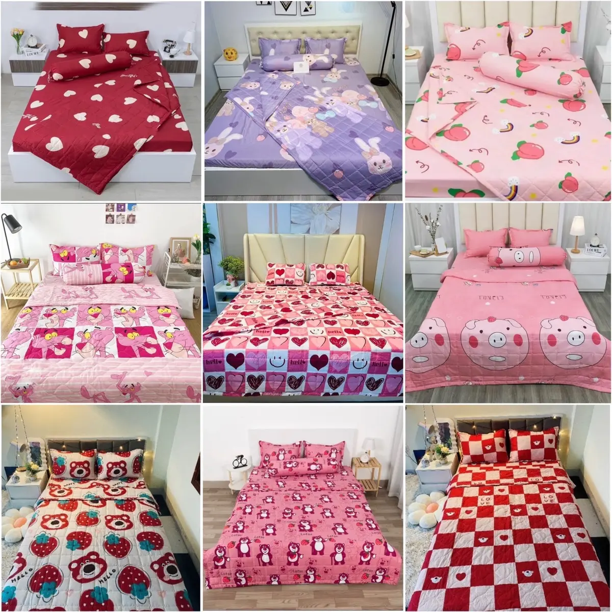 (Chăn hè ) Bộ ga trải giường chăn hè cotton poly trần bông nhiều mẫu xinh.