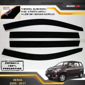 TALANG AIR XENIA LAMA 2005 2006 2007 2008 09 2010 2011 SLIM RATA FLAT High Quality - Talang Mobil - Pelindung Mobil - Pelindung Hujan - Car Side Visor - Aksesories Eksterior Mobil - Otomotif