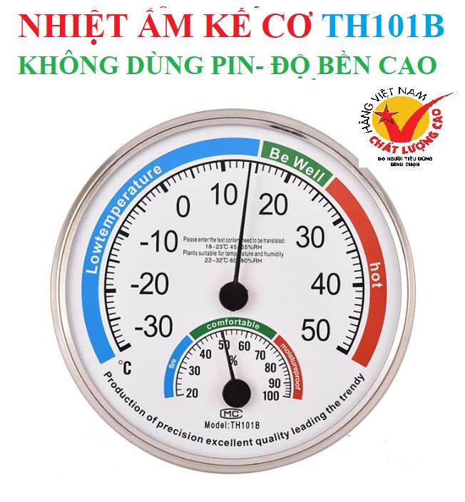 Nhiệt ẩm kế cơ học TH101B đo nhiệt độ và độ ẩm dộ chính xác cao không dùng pin dùng cho tròng chọt và chăn nuôi nhiệt kế
