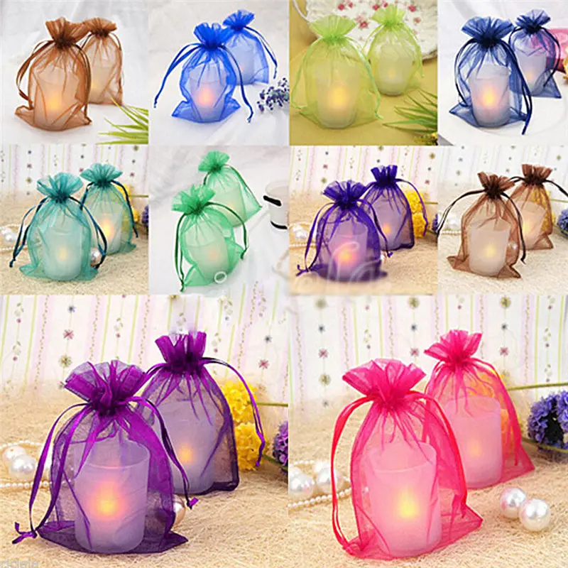 50pc Organza Gift Bags  Candy Bag Wedding Favors Bags Mesh Gift Pouches