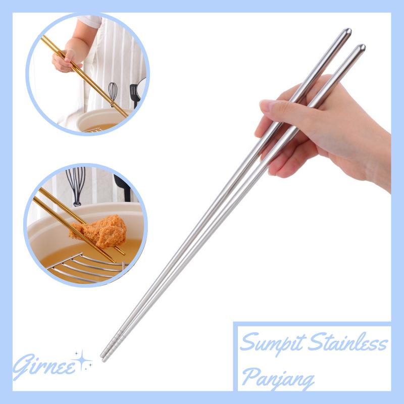 Sumpit Stainless Anti Karat/Alat Makan Sumpit/Sumpit Panjang/Sumpit ...