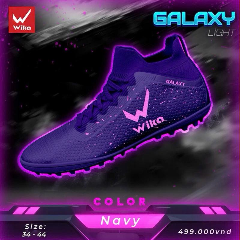 Giày đá banh bóng cổ cao Wika Galaxy Light nguyên hộp chính hãng giá rẻ đế cao su đinh TF size 34-44 trẻ em người lớn nam nữ mới bền đẹp tốt xịn tập luyện thi đấu giải ôm chân