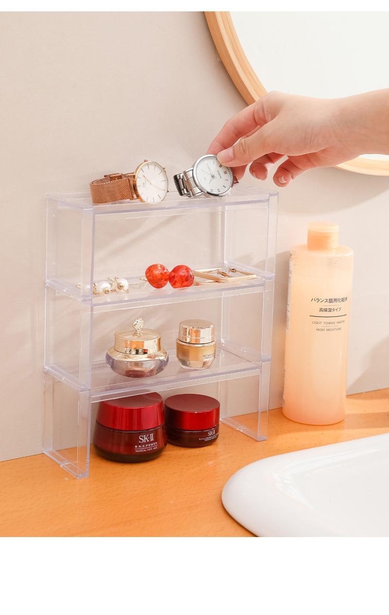Product Introduction of Desktop transparent storage rack can be stacked with cosmetics sorting rack, badge display rack, jewelry lipstick storage rack 17