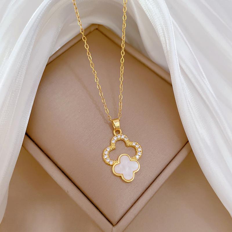 Product Introduction of Vòng Cổ Hoa Bốn Lá, Hàng Mới Về, Dành Cho Phụ Nữ Và Bé Gái, Thanh Lịch, Chất Liệu Thép Titan Cao Cấp, Vỏ Hai Mặt, Dây Chuyền Xương Đòn, Bán Chạy Women Trang Sức Jewelry Chain dây  cỏ  4  lá 13