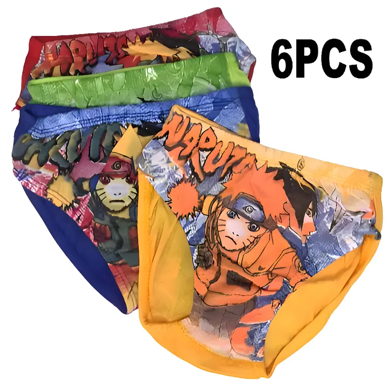 6pcs Celana Dalam Anak Laki Laki SPIDER gambar Kartun Sempak Anak Laki Laki / CD Anak Laki Laki naruto Motif Fashion 0