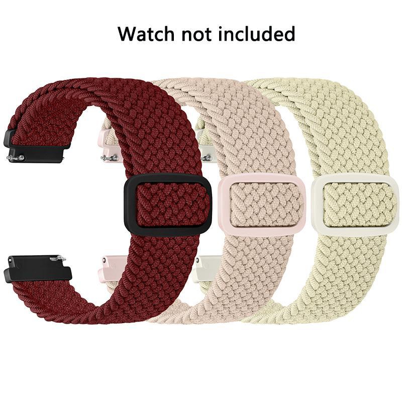 Product Introduction of Braided Nylon Watch Band (Band Only), 3 Counts Adjustable Sports Watch Band for Samsung Galaxy Watch 6 5 4 Active 2, Universal Watch Band for Men & Women 14