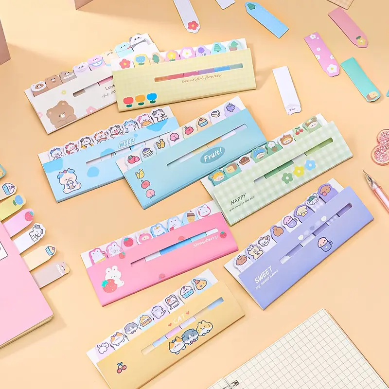 BISA COD S6155 Memo Sticky Motif Karakter 8 in 1/ Penanda Buku Stationery Memo Pad Paper 4