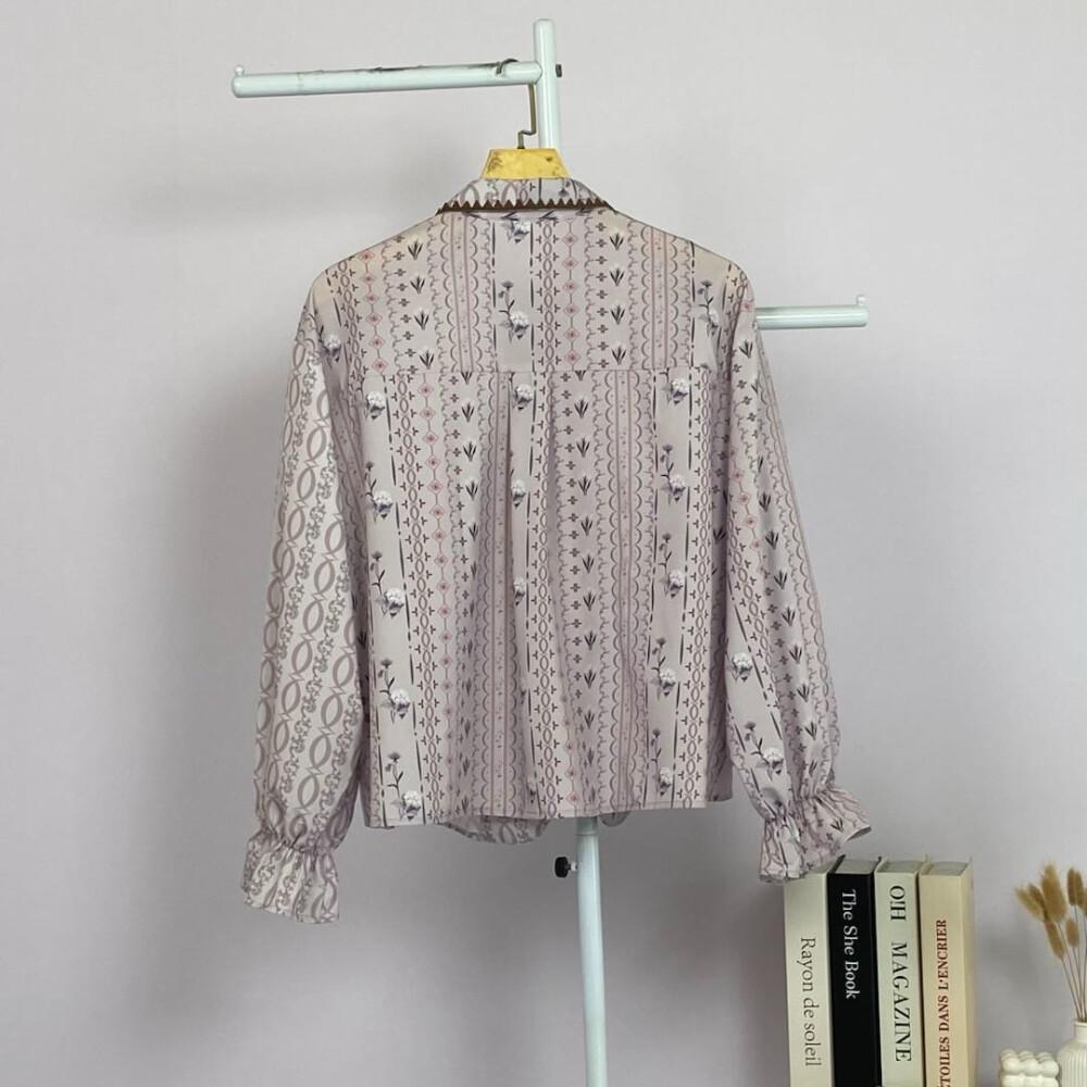 [ready stock]Asaya Atasan Kemeja Pakaian Wanita Motif Bergaris Mode Korea Terbaru