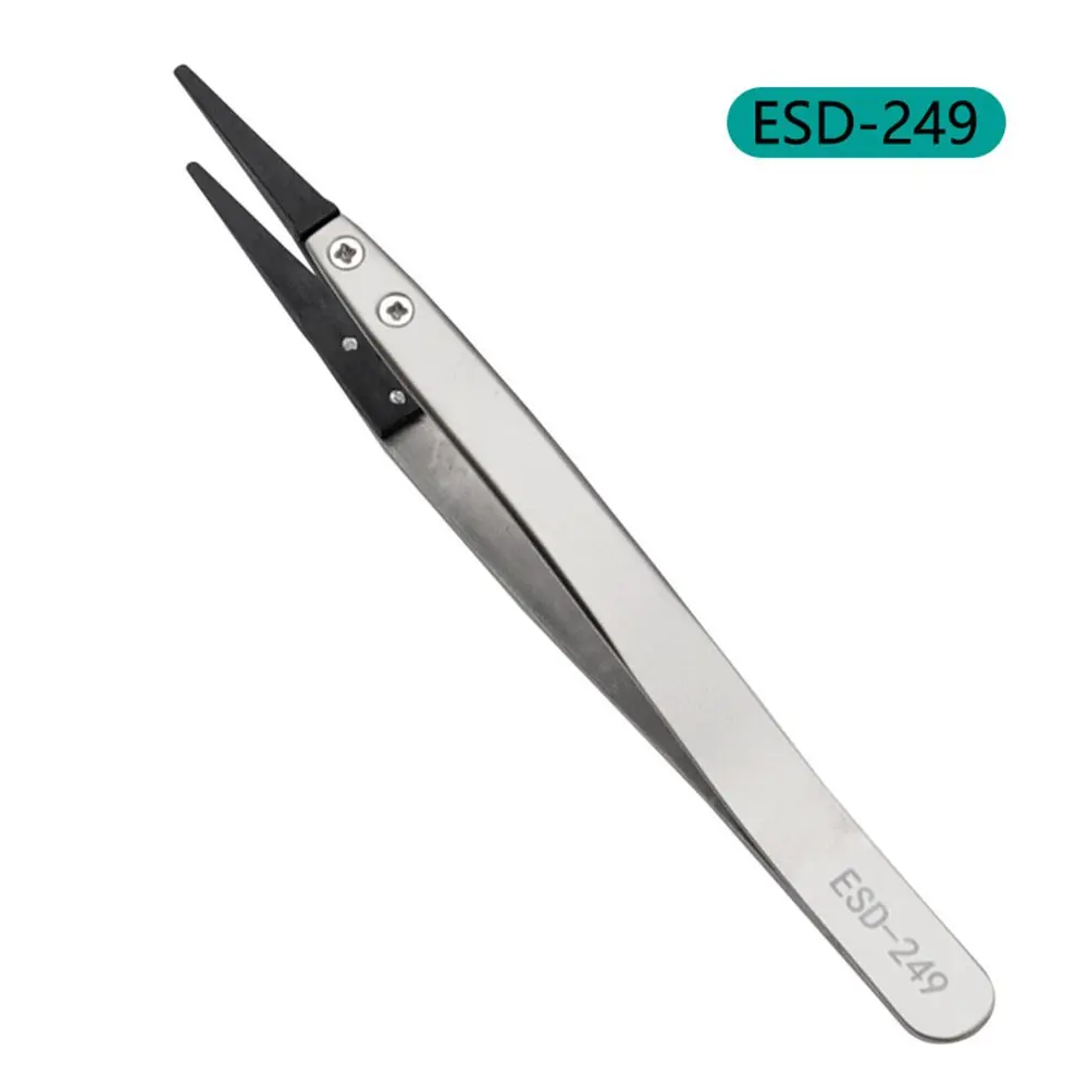 Anti-static Tweezers Maintenance Industrial Precision Curved Straight Tweezers