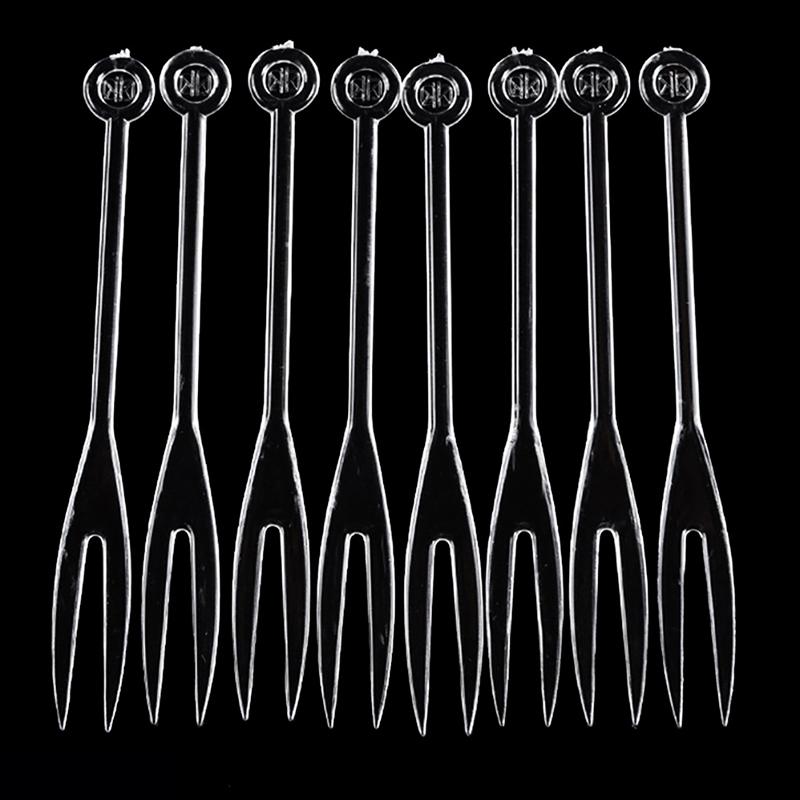 Product Introduction of 500pcs Mini Fruit Fork Disposable Plastic Forks For Party BBQ Sticks Picks Skewer Set Home Dining Food Cake Fruit Fork 16