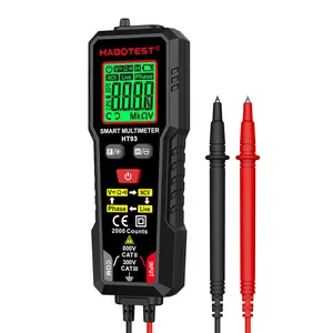 HABOTEST HT93 Digital Multimeter Auto-Ranging 2000 Counts Voltmeter Ohmmeter dengan NCV TRMS AC/DC Tester Voltase & Resistansi Uji Kontinuitas LED Backlit