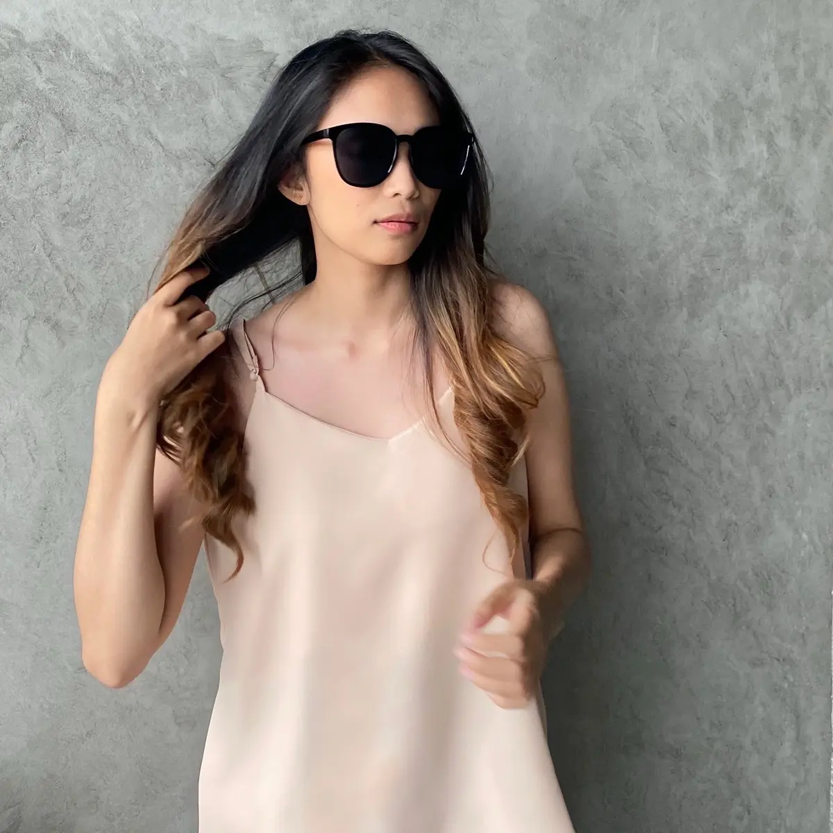 Aster Tanktop bahan Shakilla - ADJUSTABLE STRAP Polos Santai