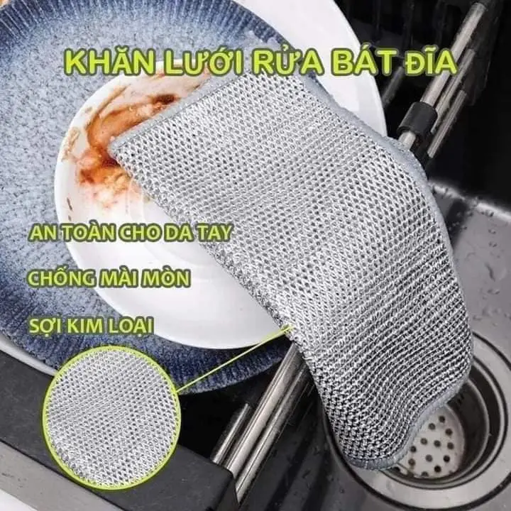 rẻ dây kim loại, rẻ chén ,xoong nồi - tấm cọ đa năng thép không gỉ có thẻ tái sử dụng  Làm Sạch Bọt Biển miếng rửa bát sợi nhôm