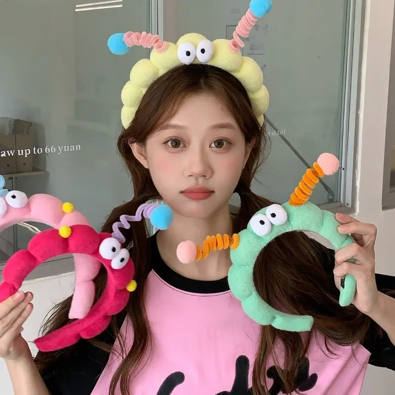 TOPZEA Hello Girl Funny Big Eyes Hairband for Women Girl Korean Cloud Sponge Headband Funny Hair Accessories