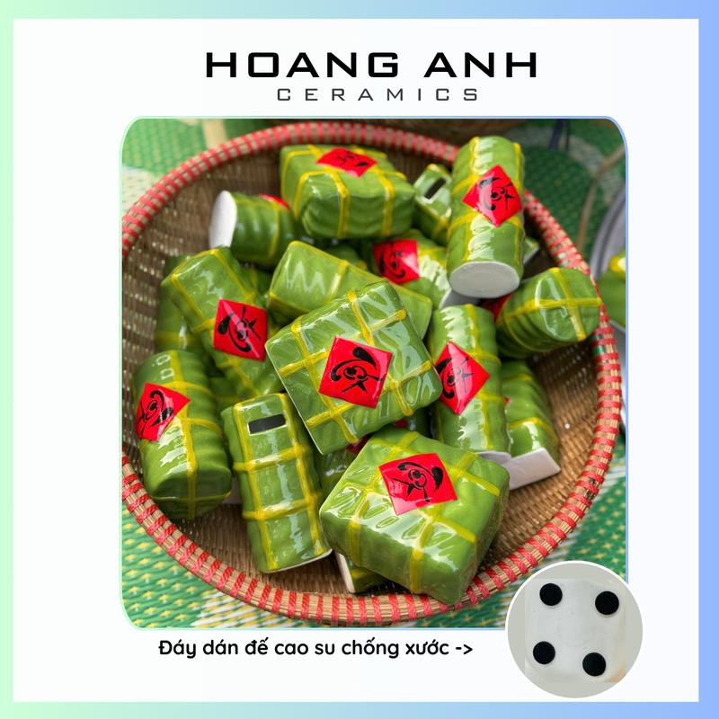  Heo sứ tiết kiệm -   lỗ nhẫn 1 chỉ   Bánh chưng bánh tét size mini đựng tiết kiệm - Heo đất tiết kiệm hình bánh chưng bánh tét - HOANG ANH CERAMICS Ống Tiết Kiệm 