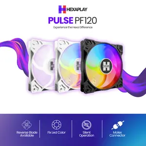 Fan Casing 12CM HEXAPLAY PULSE PF120 Fix LED RGB | Socket Molex | Fan Kipas Casing PC Pendingin Komputer | ukuran 12CM 120MM