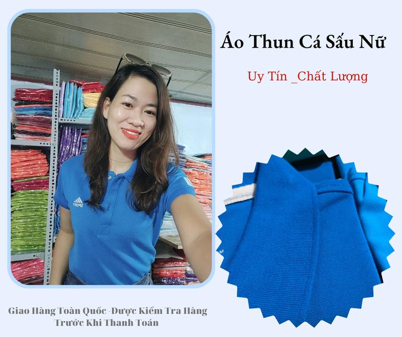 Áo Thun Cá Sấu Nữ Màu Xanh Công Đoàn Top Polo