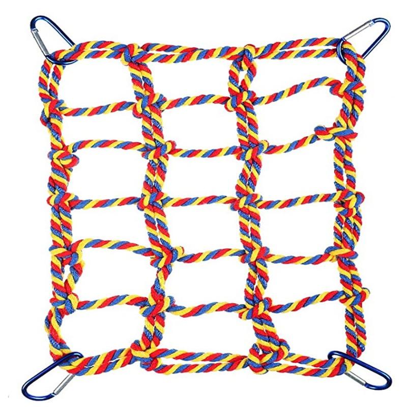 Product Introduction of New Creative Pet Hamster Squirrel Parrot Colorful Hand Woven Hook Climbing Net Home Parrot Toy Hammock Net Small Pet Supplies 5