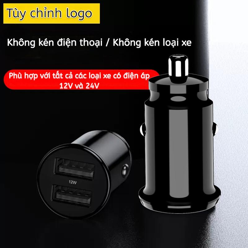 Bộ Sạc Xe Hơi Mini 2 Cổng USB, Sạc Nhanh Đa Dụng, Kèm Đầu Chuyển Đổi Cắm Nguồn, Thiết Kế Nhỏ Gọn 2