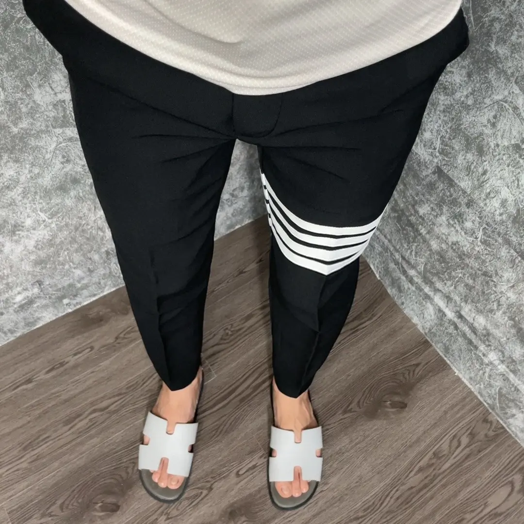 Quần Âu Nam Thêu Vạch Kẻ Đen Kẻ Trắng Hót Menswear - Pants Ong