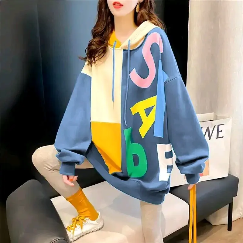 LETER COMBI SWEATER HOODIE OPERSIZE PRIA WANITA HOODIE COMBI SWEATER