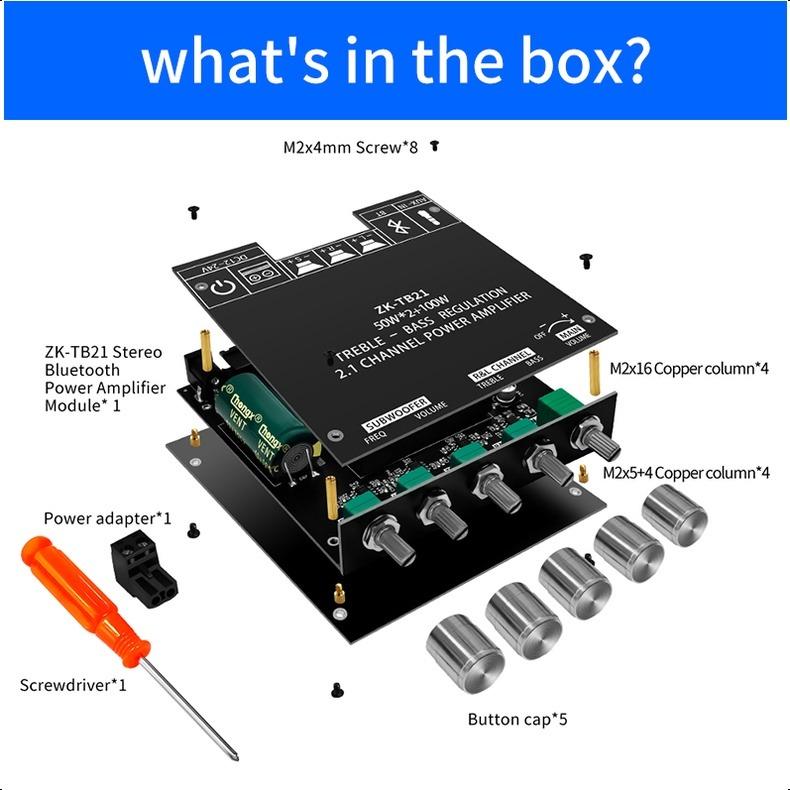 Product Introduction of ZK-TB21 Kỹ Thuật Số Bảng Mạch Khuếch Đại Âm Thanh Subwoofer Bluetooth 5.0 Kênh 2.1 14