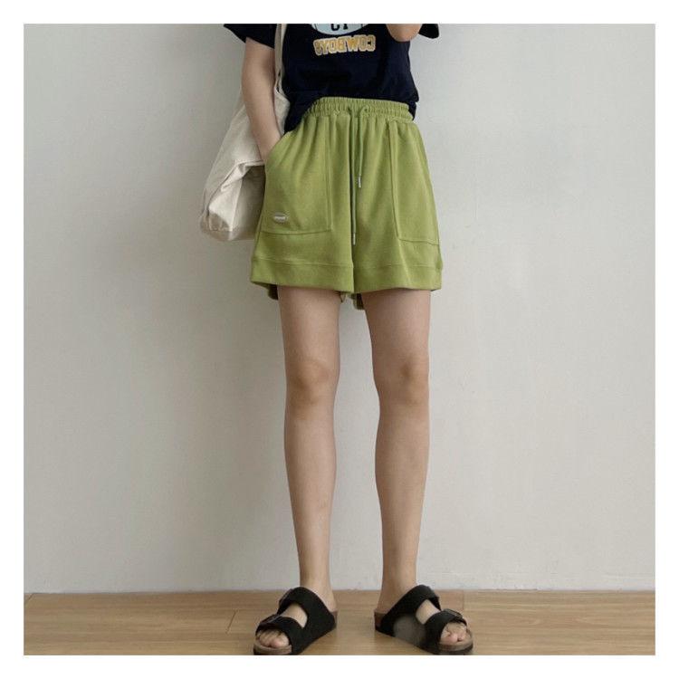 Product Introduction of 2024 High waisted slimming casual sports shorts for women's new Korean loose wide leg drawstring A-line pants 5