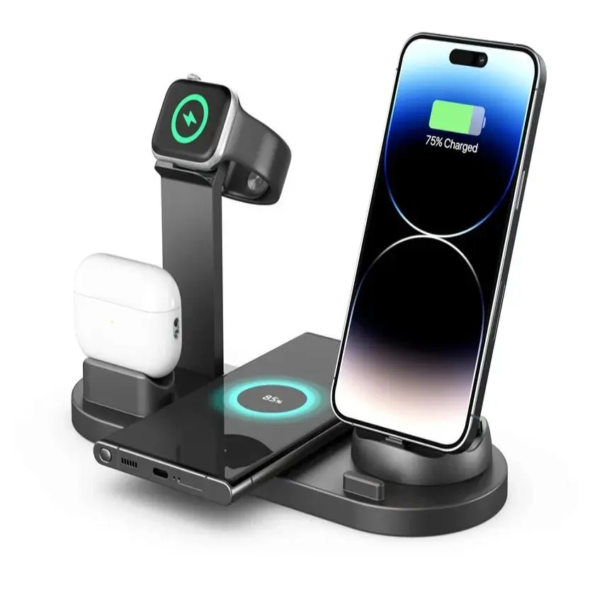 5 in 1 Wireless Charger, Multifunctional Desktop Wireless Charging Station, Charging Station Compatible with iPhone, Samsung, Xiaomi, Huawei