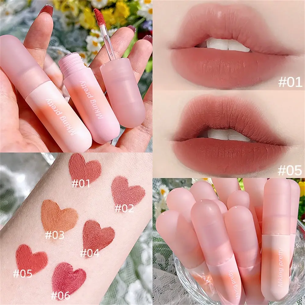 Son Kem Lì Mking, Lớp Hoàn Thiện Nhung, Lâu Trôi, Thích Hợp Cho Đôi Môi Khỏa Thân, Màu Hồng Và Đỏ, Mỹ Phẩm Trang Điểm, , Đẹp，KH005 Nữ Son Môi
