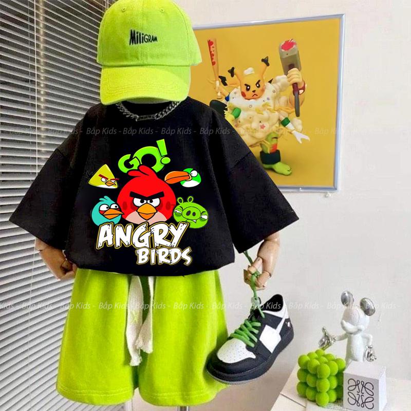 [130-170]  Bộ quần áo hè HOẠT HÌNH  cho bé trai 25 - 55kg không kèm phụ kiện